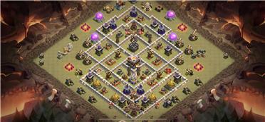 部落冲突阵型分享之11本部落战防三星阵