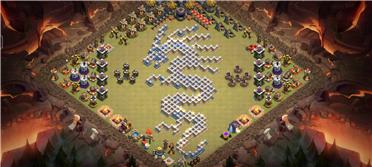 部落冲突阵型分享之11/12本通用神龙阵，真的巨帅！