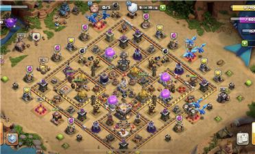 部落冲突阵型分享之11本防三天鹰居中