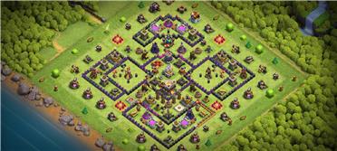 部落冲突阵型分享之认准王词阵型：11本对称阵型好看