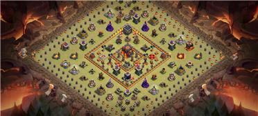 部落冲突阵型分享之10本种树阵（对称 美观 有一定防御能力）