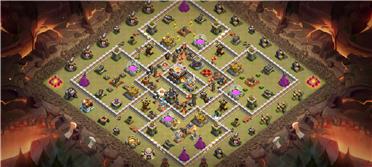 部落冲突阵型分享之11本防雷龙，地图摆满