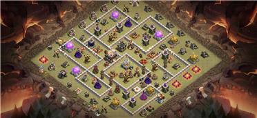 部落冲突阵型分享之11本同本防三神阵