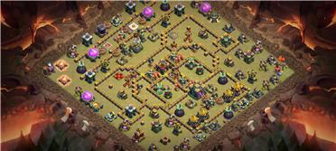 部落冲突阵型分享之国服14本联赛防三阵亲测有效