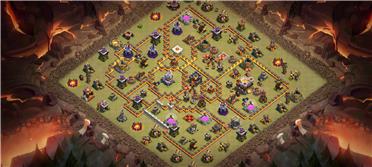 部落冲突阵型分享之自己刚升11本做的防3阵凑合着用吧