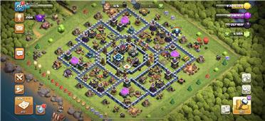 部落冲突阵型分享之主打一个通用，省事11，12，13本进行略微修改皆可通用，防御效果还行，部落战同本最多两星。