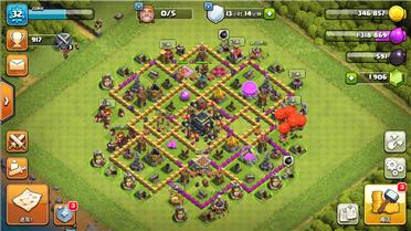 部落冲突阵型分享之九本防龙、放气球、放野猪，同本无敌