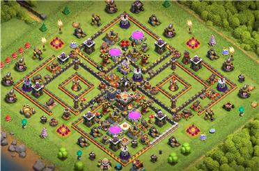 部落冲突阵型分享之地狱塔是核心