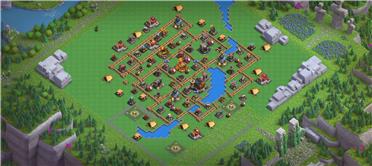 部落冲突阵型分享之5级野蛮人子城常规防守型