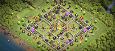 部落冲突阵型分享之防天女援兵要一冰人三猎手