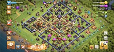 部落冲突阵型分享之15本防3星神阵，最多2星