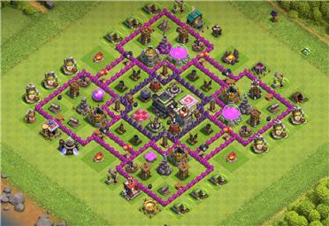 部落冲突阵型分享之对称9本阵型