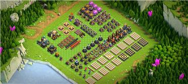 部落冲突阵型分享之17本最新自制分区升级刷墙阵