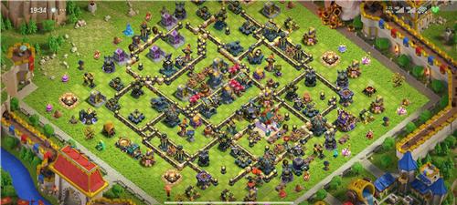 部落冲突阵型分享之喷火器对称阵型