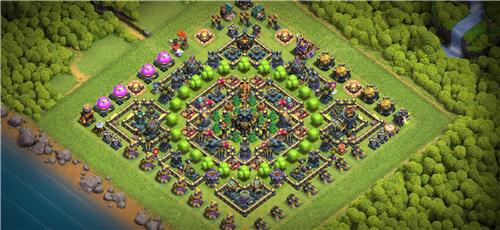 部落冲突阵型分享之17本种树防三阵