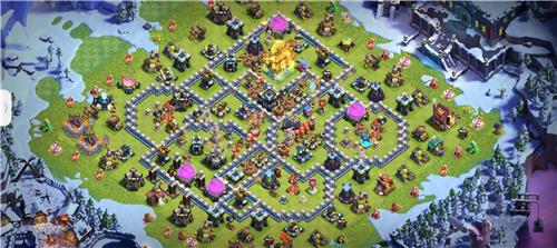 部落冲突阵型分享之防超弓超法雷龙同本基本2星